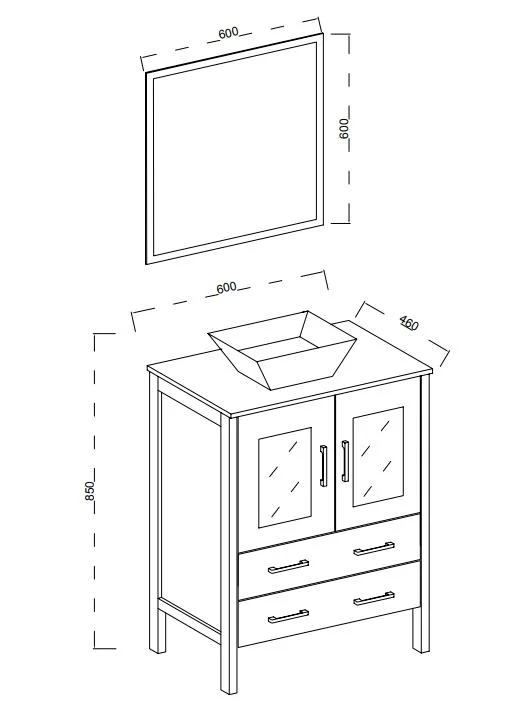 Factory Direct Sales Floor Mounted White Paint Bathroom Vanity Furniture