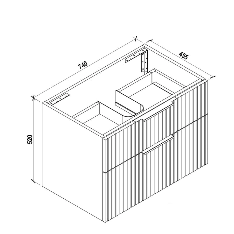 75cm Wall Hung Matte White Bathroom Vanity