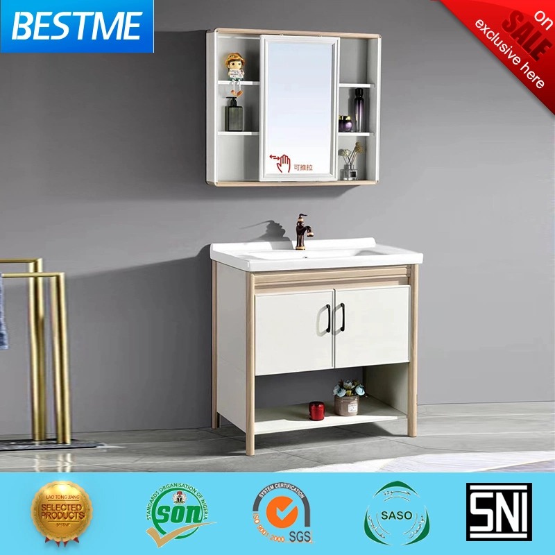 Cheap Floor Mounted PVC Mirror Cabinet PVC Bathroom Vanity (TBY-PL4001-80)