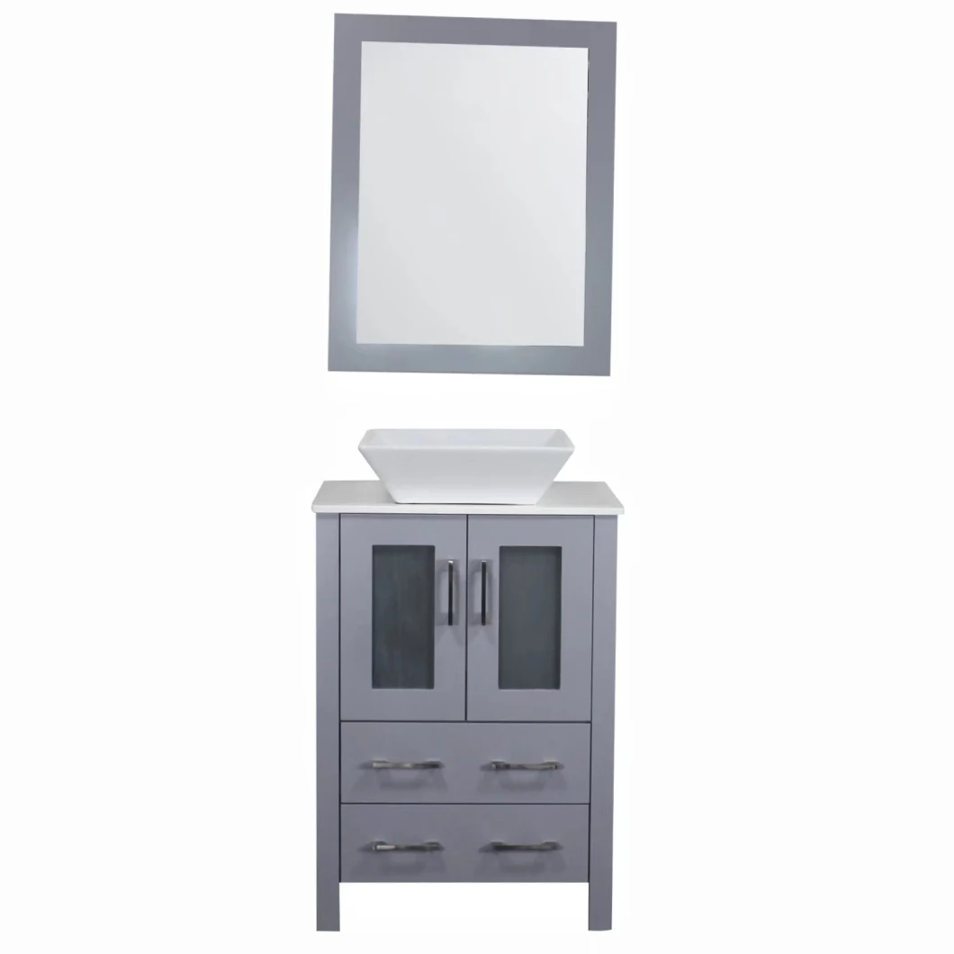 Factory Direct Sales Floor Mounted White Paint Bathroom Vanity Furniture