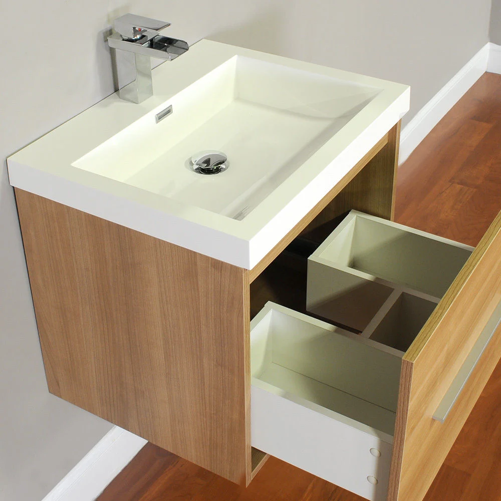 Highest Quality Bathroom Cabinet Oak Color Bathroom Furniture Wall Hung Bathroom Vanity