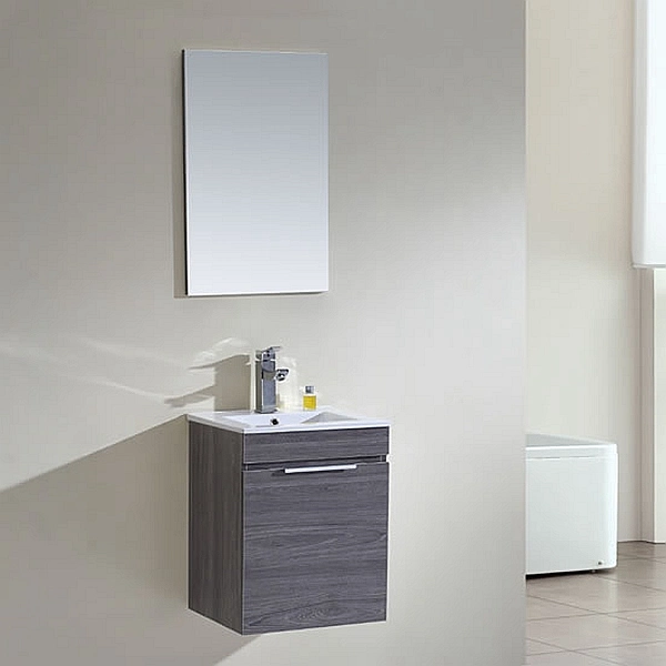 Vama Small Size MDF+Pb Malemine Aluminum Handles Wall Hung Bathroom Vanity Foshan Factory 085-450A