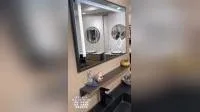Специальное настенное зеркало для гостиничной ванны необычной формы, не содержащее меди и сертифицированное светодиодной подсветкой