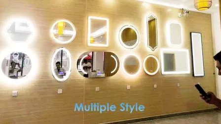 Умное противотуманное зеркало со светодиодной подсветкой и подсветкой в ​​ванной комнате отеля